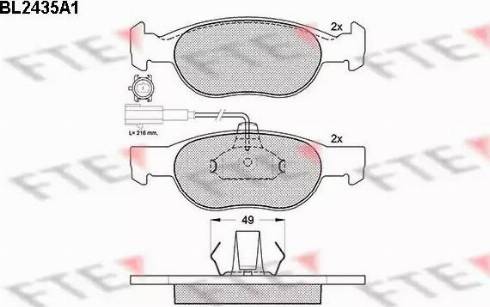 FTE BL2435A1 - Комплект спирачно феродо, дискови спирачки vvparts.bg