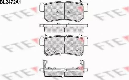 FTE BL2472A1 - Комплект спирачно феродо, дискови спирачки vvparts.bg