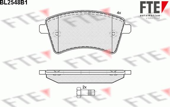 FTE BL2548B1 - Комплект спирачно феродо, дискови спирачки vvparts.bg