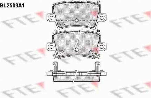 FTE BL2503A1 - Комплект спирачно феродо, дискови спирачки vvparts.bg