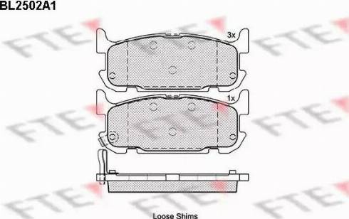 FTE BL2502A1 - Комплект спирачно феродо, дискови спирачки vvparts.bg