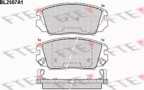 FTE BL2507A1 - Комплект спирачно феродо, дискови спирачки vvparts.bg