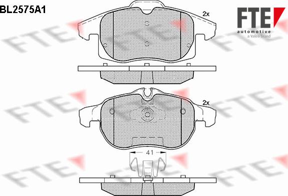 FTE BL2575A1 - Комплект спирачно феродо, дискови спирачки vvparts.bg