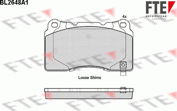 FTE BL2648A1 - Комплект спирачно феродо, дискови спирачки vvparts.bg