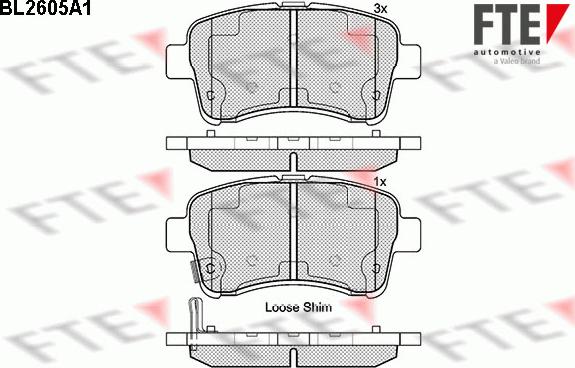 FTE BL2605A1 - Комплект спирачно феродо, дискови спирачки vvparts.bg