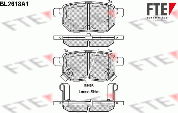 FTE BL2618A1 - Комплект спирачно феродо, дискови спирачки vvparts.bg