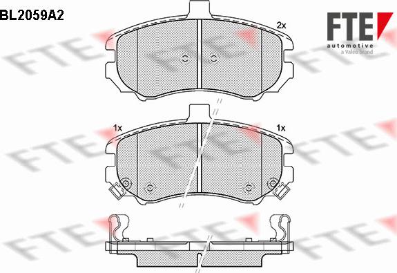 FTE BL2059A2 - Комплект спирачно феродо, дискови спирачки vvparts.bg