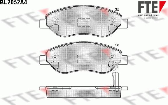 FTE BL2052A4 - Комплект спирачно феродо, дискови спирачки vvparts.bg