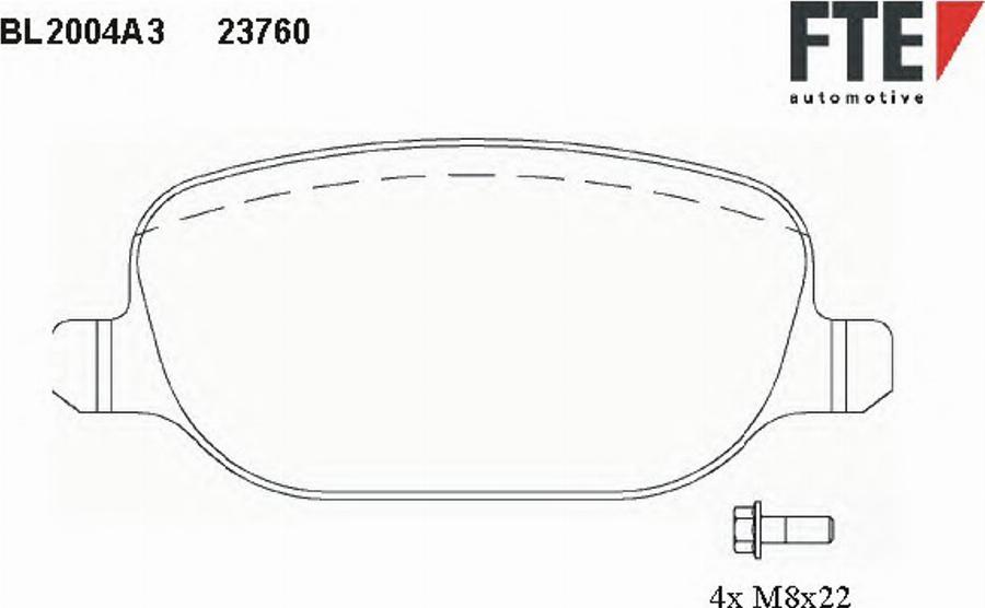 FTE BL2004A3 - Комплект спирачно феродо, дискови спирачки vvparts.bg