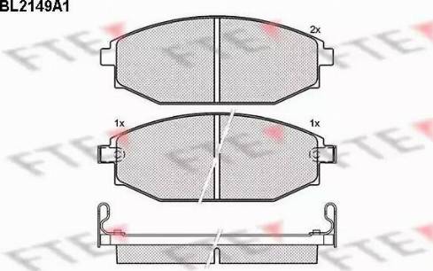 FTE BL2149A1 - Комплект спирачно феродо, дискови спирачки vvparts.bg