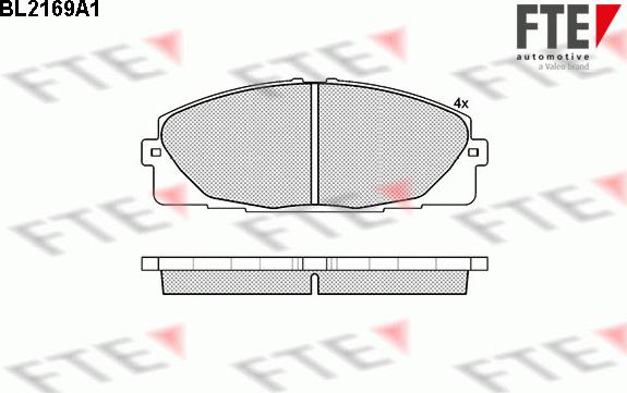 FTE BL2169A1 - Комплект спирачно феродо, дискови спирачки vvparts.bg