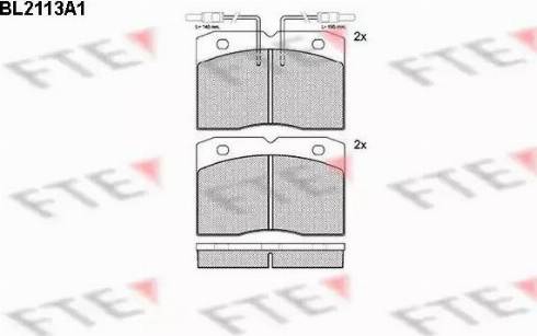 FTE BL2113A1 - Комплект спирачно феродо, дискови спирачки vvparts.bg