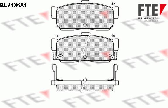 FTE BL2136A1 - Комплект спирачно феродо, дискови спирачки vvparts.bg