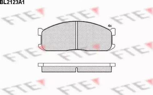 FTE BL2123A1 - Комплект спирачно феродо, дискови спирачки vvparts.bg