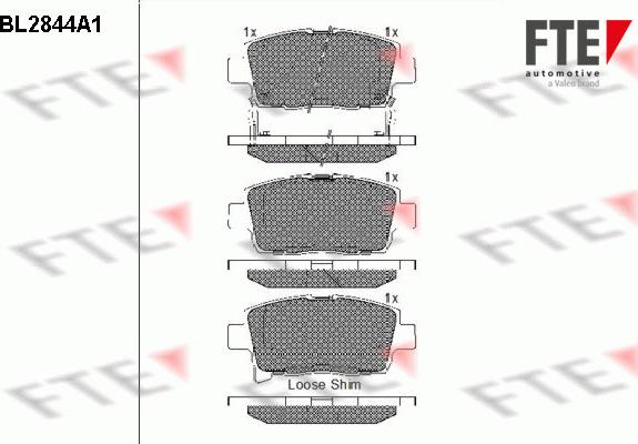 FTE BL2844A1 - Комплект спирачно феродо, дискови спирачки vvparts.bg