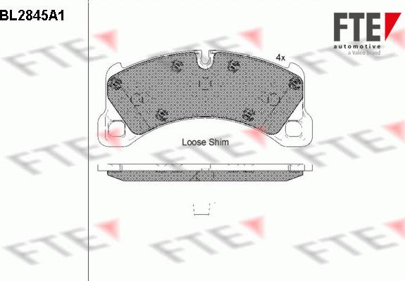 FTE BL2845A1 - Комплект спирачно феродо, дискови спирачки vvparts.bg