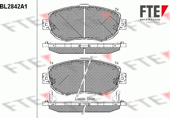 FTE BL2842A1 - Комплект спирачно феродо, дискови спирачки vvparts.bg