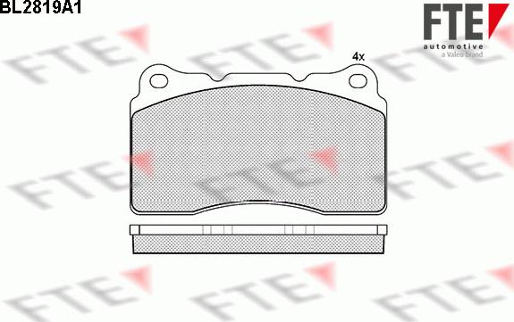 FTE BL2819A1 - Комплект спирачно феродо, дискови спирачки vvparts.bg