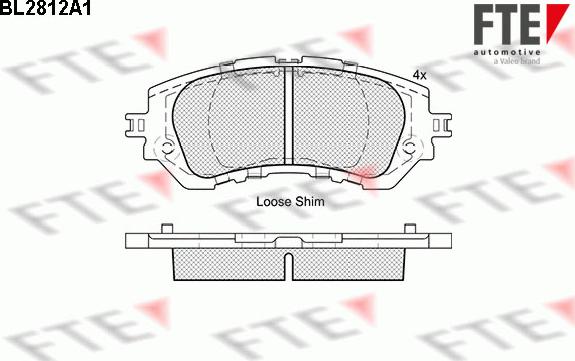 FTE BL2812A1 - Комплект спирачно феродо, дискови спирачки vvparts.bg