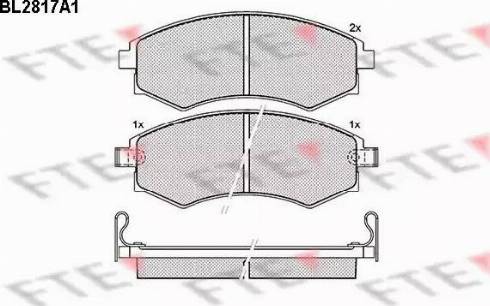 FTE BL2817A1 - Комплект спирачно феродо, дискови спирачки vvparts.bg