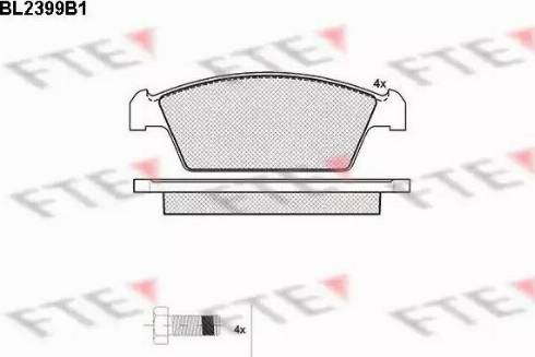 FTE BL2399B1 - Комплект спирачно феродо, дискови спирачки vvparts.bg