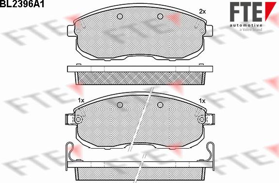 FTE BL2396A1 - Комплект спирачно феродо, дискови спирачки vvparts.bg