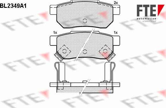 FTE BL2349A1 - Комплект спирачно феродо, дискови спирачки vvparts.bg