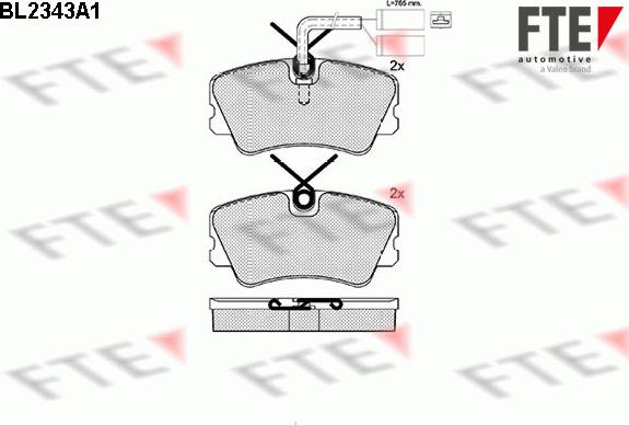 FTE BL2343A1 - Комплект спирачно феродо, дискови спирачки vvparts.bg