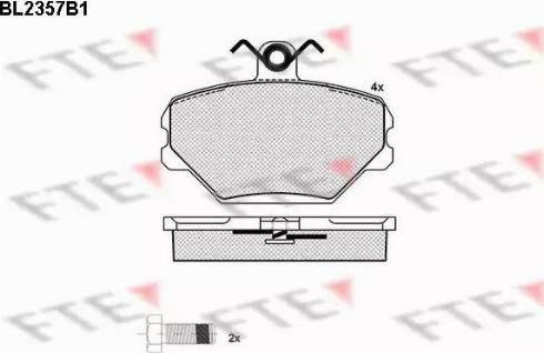 FTE BL2357B1 - Комплект спирачно феродо, дискови спирачки vvparts.bg