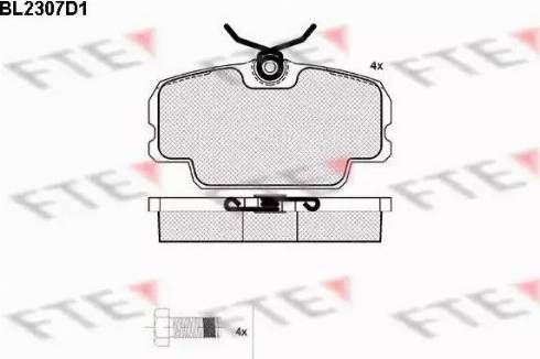 FTE BL2307D1 - Комплект спирачно феродо, дискови спирачки vvparts.bg