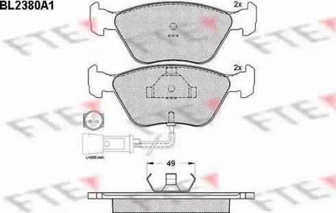 FTE BL2380A1 - Комплект спирачно феродо, дискови спирачки vvparts.bg