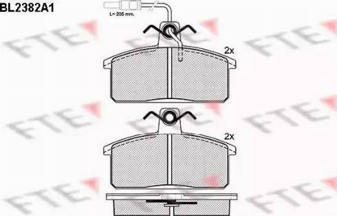 FTE BL2382A1 - Комплект спирачно феродо, дискови спирачки vvparts.bg