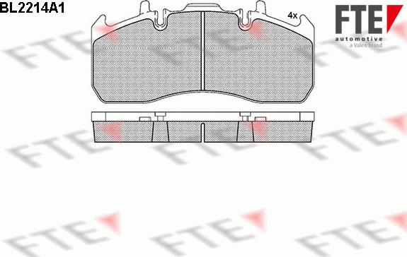 FTE BL2214A1 - Комплект спирачно феродо, дискови спирачки vvparts.bg