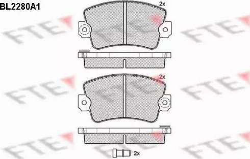 FTE BL2280A1 - Комплект спирачно феродо, дискови спирачки vvparts.bg