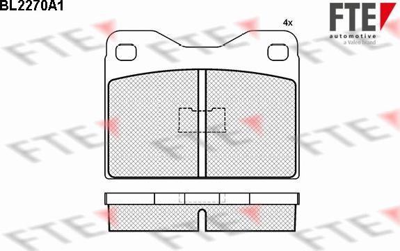 FTE BL2270A1 - Комплект спирачно феродо, дискови спирачки vvparts.bg