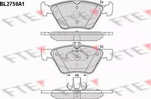 FTE BL2759A1 - Комплект спирачно феродо, дискови спирачки vvparts.bg