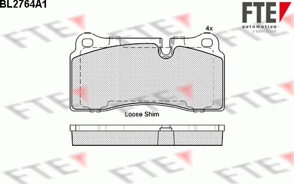 FTE BL2764A1 - Комплект спирачно феродо, дискови спирачки vvparts.bg