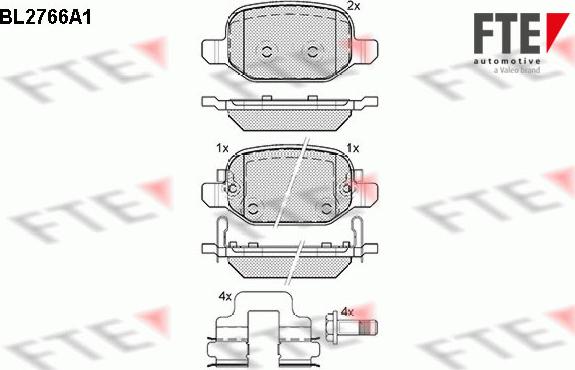 FTE BL2766A1 - Комплект спирачно феродо, дискови спирачки vvparts.bg