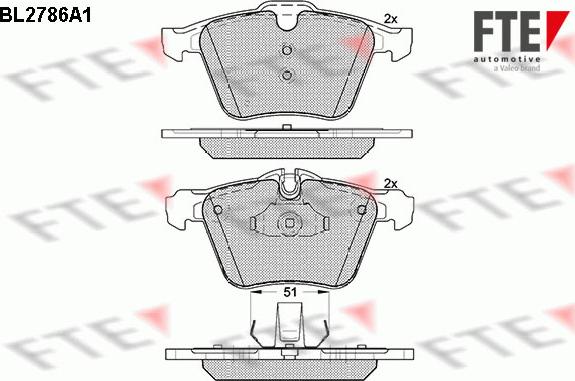 FTE BL2786A1 - Комплект спирачно феродо, дискови спирачки vvparts.bg