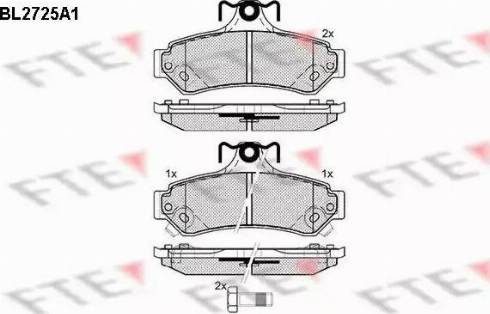 FTE BL2725A1 - Комплект спирачно феродо, дискови спирачки vvparts.bg