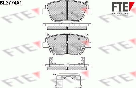 FTE BL2774A1 - Комплект спирачно феродо, дискови спирачки vvparts.bg