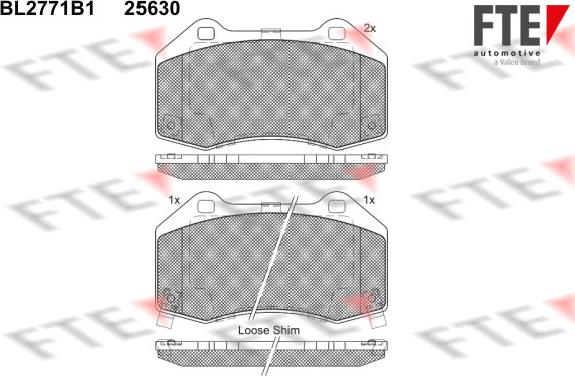 FTE BL2771B1 - Комплект спирачно феродо, дискови спирачки vvparts.bg