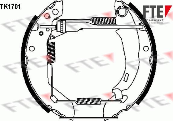 FTE TK1701 - Комплект спирачна челюст vvparts.bg