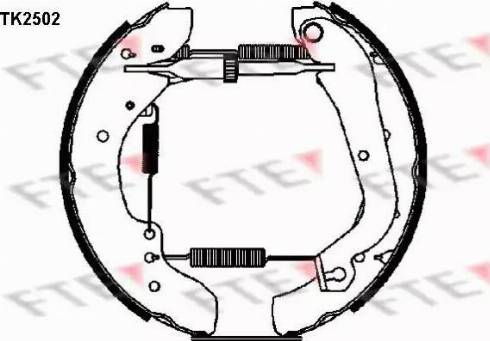 FTE TK2502 - Комплект спирачна челюст vvparts.bg