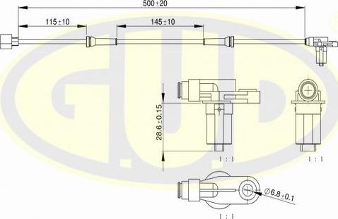 G.U.D. GABS01029 - Датчик, обороти на колелото vvparts.bg