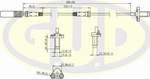 G.U.D. GABS01203 - Датчик, обороти на колелото vvparts.bg