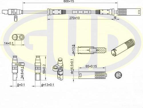 G.U.D. GABS01217 - Датчик, обороти на колелото vvparts.bg