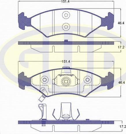 G.U.D. GBP050222 - Комплект спирачно феродо, дискови спирачки vvparts.bg