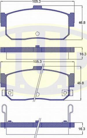 G.U.D. GBP036622 - Комплект спирачно феродо, дискови спирачки vvparts.bg