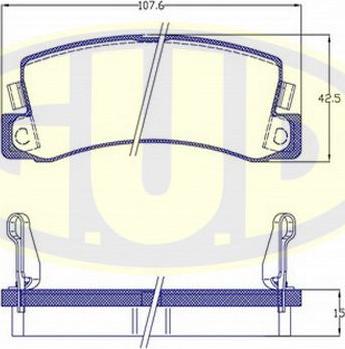 G.U.D. GBP021422 - Комплект спирачно феродо, дискови спирачки vvparts.bg